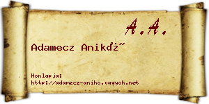 Adamecz Anikó névjegykártya